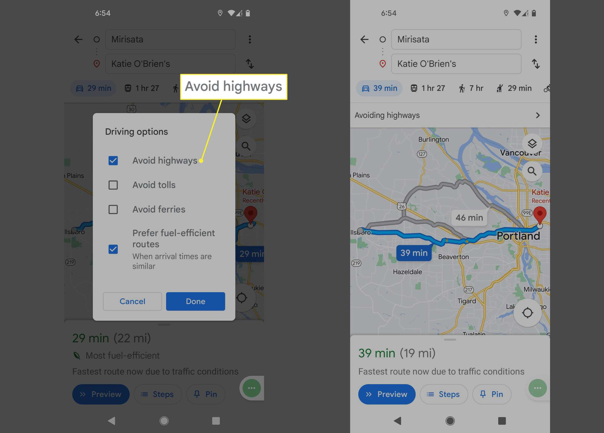 How To Turn Off Avoid Highways On Google Maps